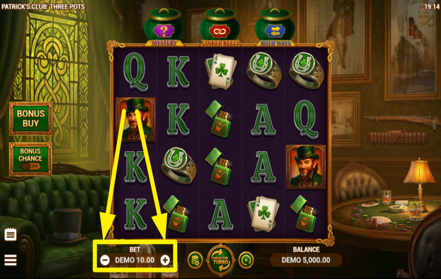 Patricks Club Three Pots INDIQUEZ VOTRE MISE.