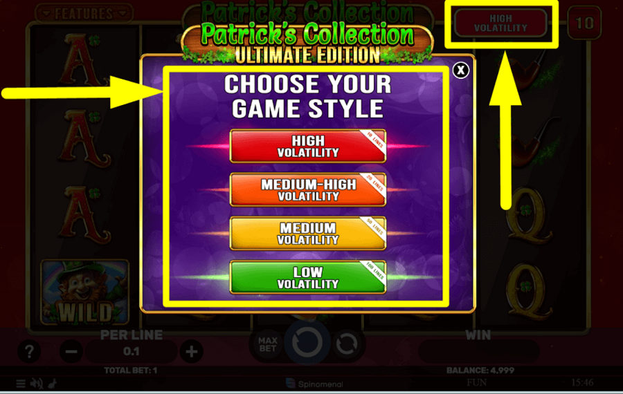 Patricks Collection Ultimate Edition SÉLECTIONNEZ LA VOLATILITÉ.