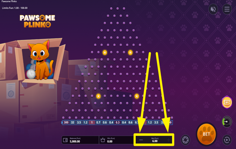 Pawsome Plinko MODIFICA LA TUA SCOMMESSA.