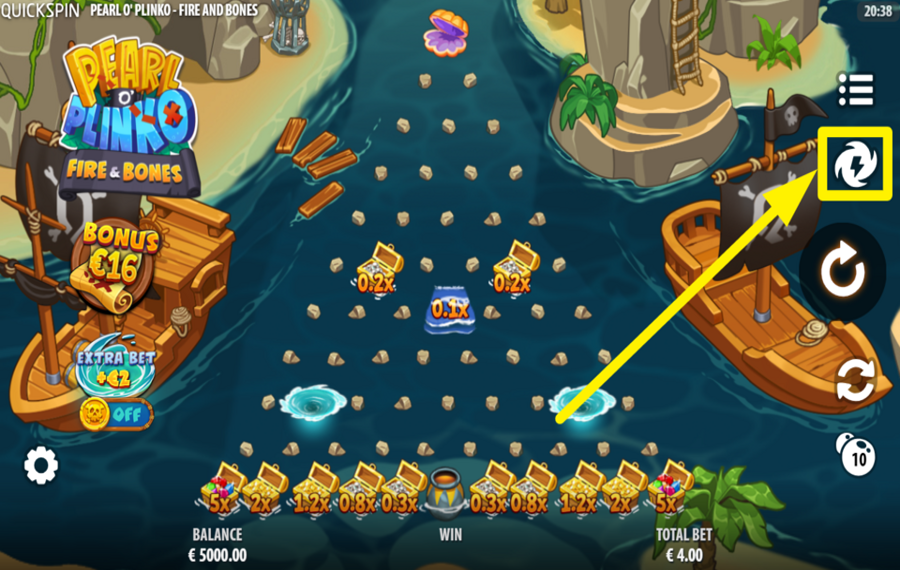 Pearl O Plinko Fire and Bones ACTIVA EL MODO TURBO.
