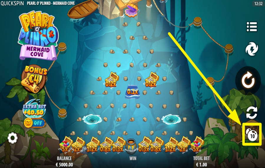 Pearl o Plinko Mermaid Cove MODIFICA LA TUA SCOMMESSA.