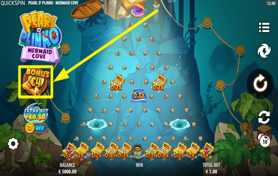 Pearl o Plinko Mermaid Cove ACQUISTA UN GIOCO BONUS.