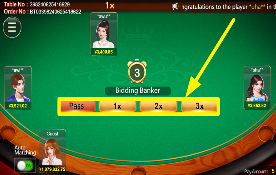 Peeking Banker Bull Bull ELIGE UN MULTIPLICADOR.