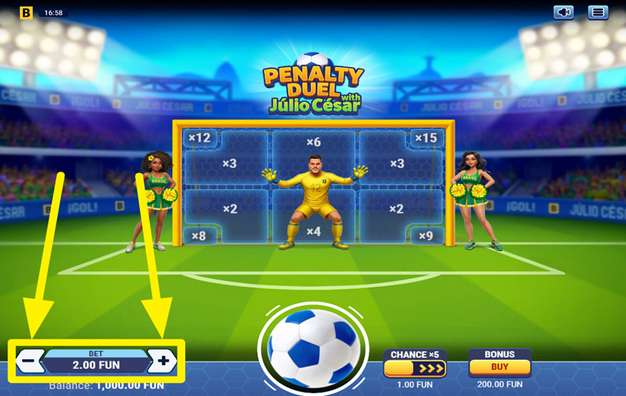 Penalty Duel with Julio Cesar ВЫБЕРИТЕ ЗНАЧЕНИЕ СТАВКИ.