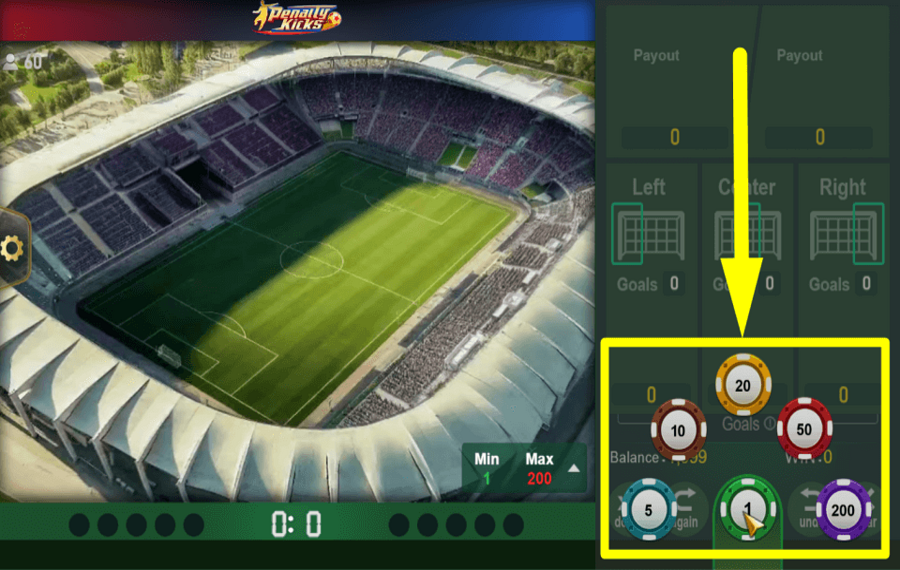 Penalty Kicks ADJUST THE BET.