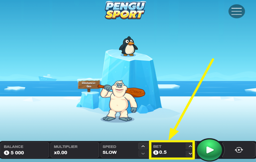 Pengu Sport CHOISISSEZ LE MONTANT DE VOTRE MISE.
