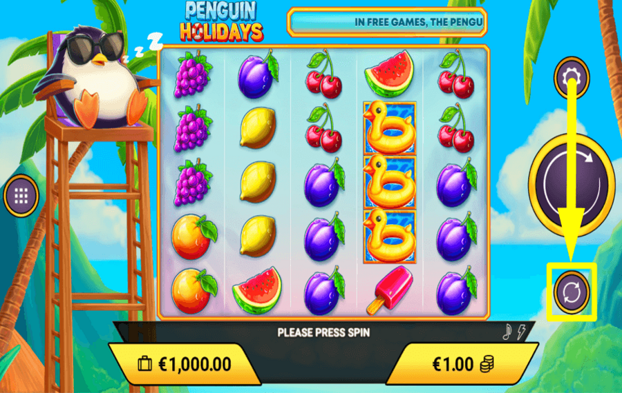 Penguin Holidays SPIN AUTOMATICALLY.