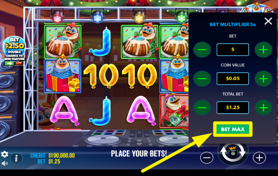 Penguins Christmas Party Time АКТИВИРУЙТЕ МАКСИМАЛЬНЫЙ УРОВЕНЬ СТАВКИ.