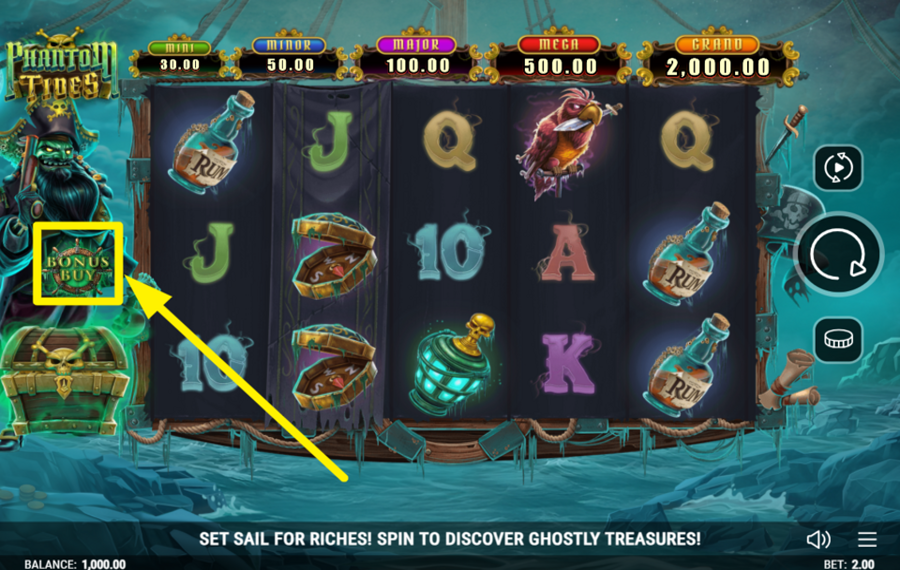 Phantom Tides UNLOCK A BONUS ROUND.