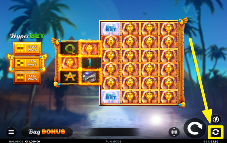 Pharaohs Dynasty PrizeMatch ЗАПУСК АВТОМАТИЧЕСКИХ ВРАЩЕНИЙ.