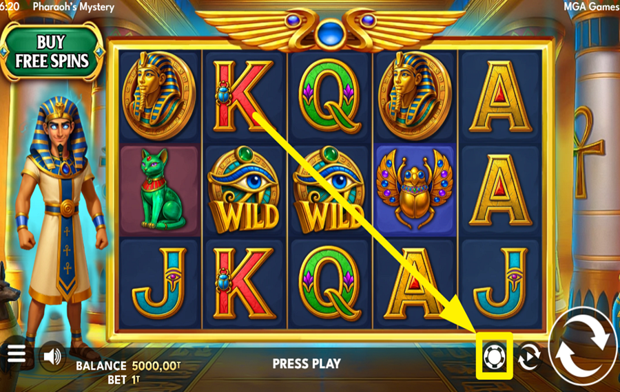 Pharaohs Mystery ВЫБЕРИТЕ СУММУ СТАВКИ.