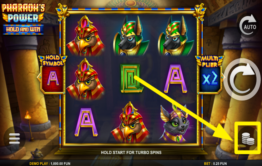 Pharaohs Power Hold And Win УКАЖИТЕ СВОЮ СТАВКУ.