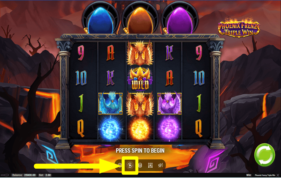 Phoenix Frenzy Triple Win SELEZIONA RIPRODUZIONE AUTOMATICA.