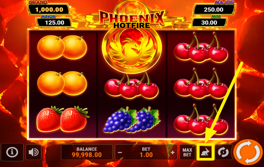 Phoenix Hotfire Hold and Win 3x3 SPEED UP THE ACTION!