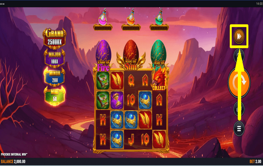 Phoenix Infernal Win ERHÖHNE DAS TEMPO.