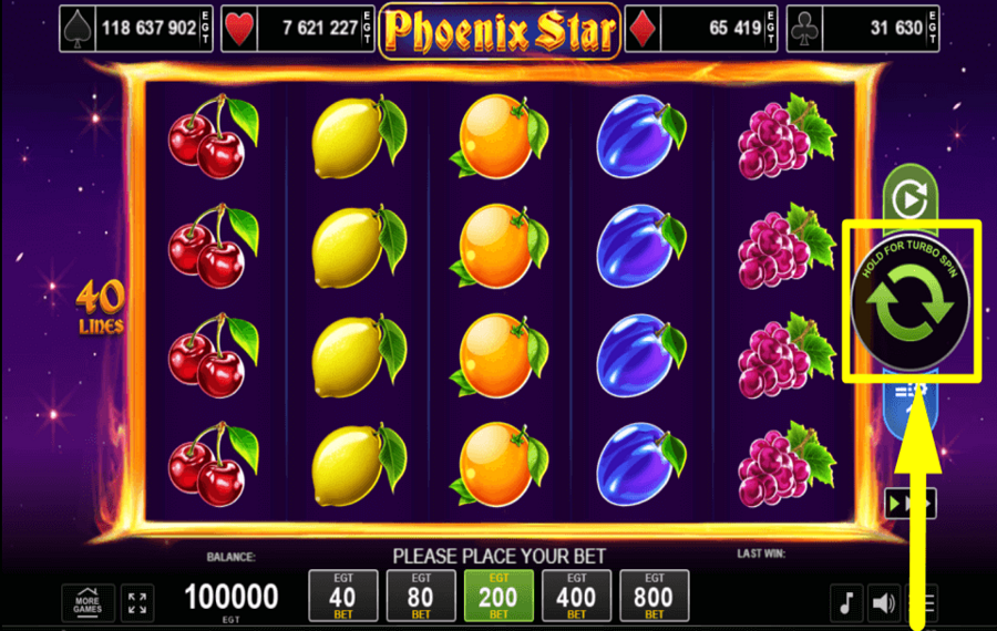 Phoenix Star НАЖМИТЕ ВРАЩАТЬ, ЧТОБЫ ВЫИГРАТЬ.