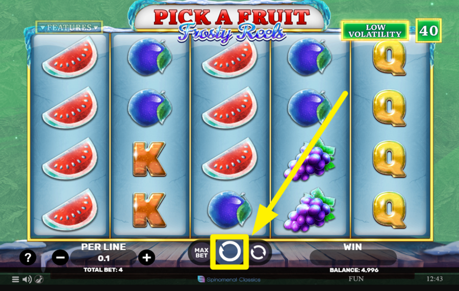 Pick a Fruit Frosty Reels DAS SPIEL SPIELEN.