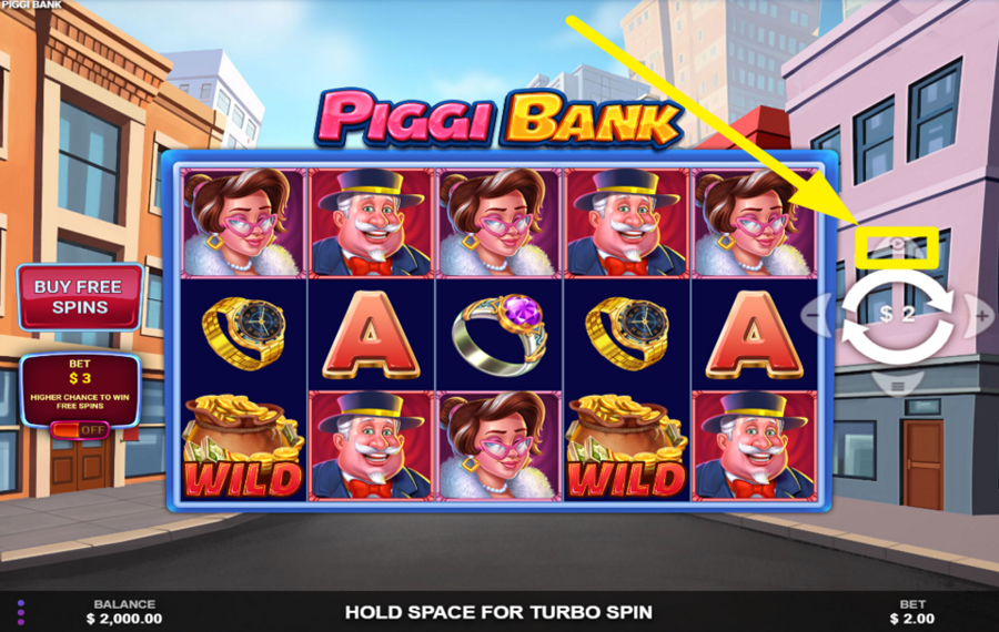 Piggi Bank INITIATE AUTOMATIC SPINS.