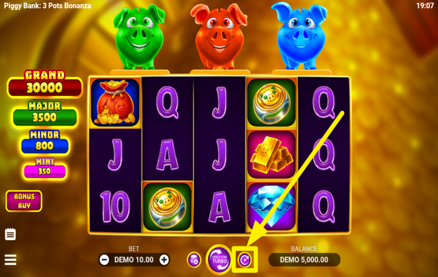 Piggy Bank 3 Pots Bonanza SPIN THE REELS AUTOMATICALLY.