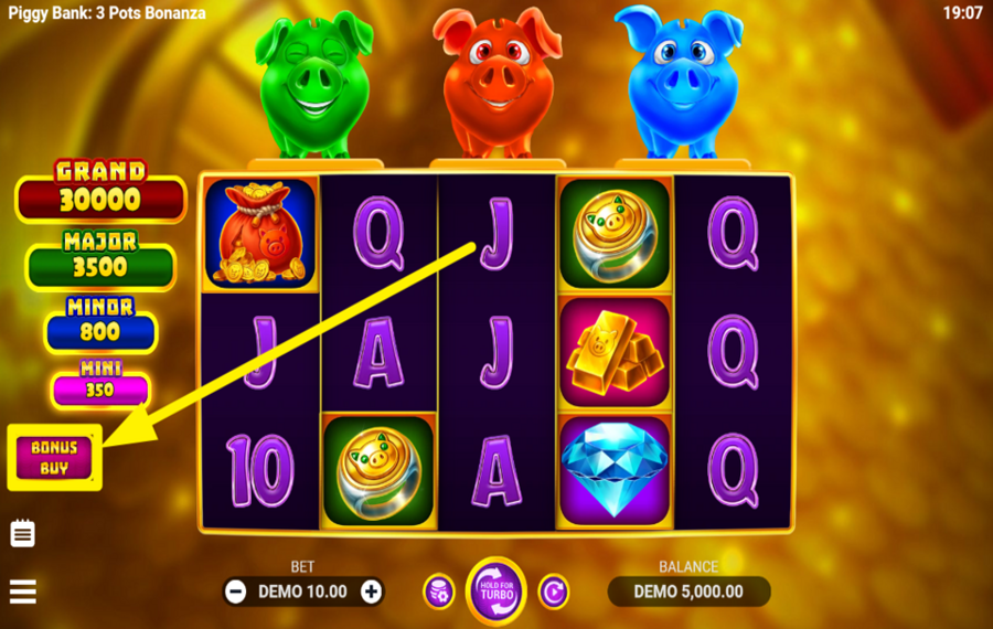 Piggy Bank 3 Pots Bonanza GRAB A BONUS!