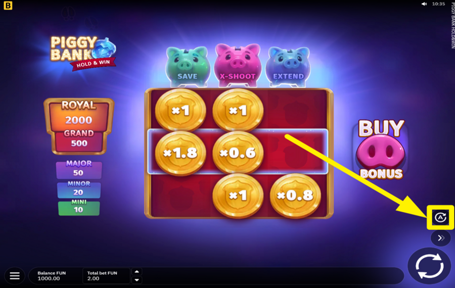 Piggy Bank Hold and Win TRIGGER AUTOMATIC SPINS.