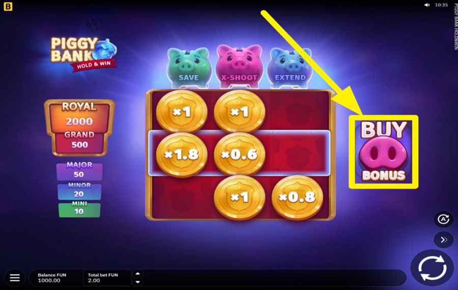 Piggy Bank Hold and Win GRAB A BONUS!