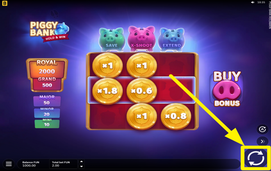 Piggy Bank Hold and Win SPIN THE REELS.