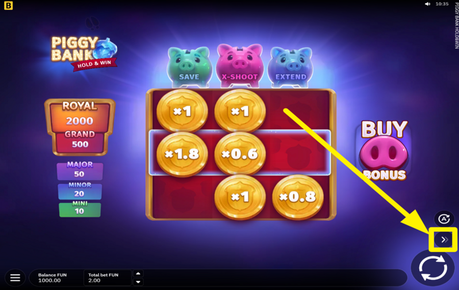 Piggy Bank Hold and Win AMP UP THE GAME.