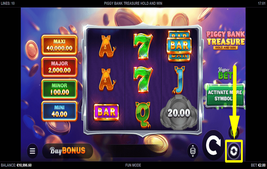 Piggy Bank Treasure Hold and Win START AUTOPLAY.