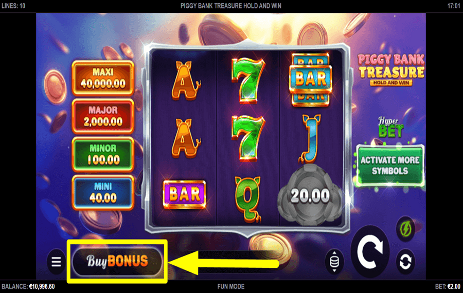 Piggy Bank Treasure Hold and Win SEIZE THE BONUS.