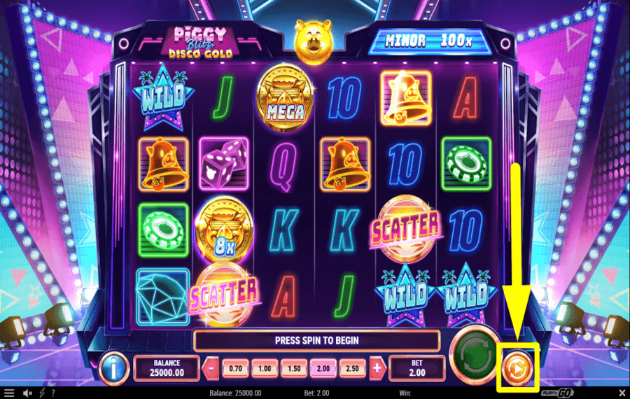 Piggy Blitz Disco Gold PROCÉDER AUTOMATIQUEMENT.