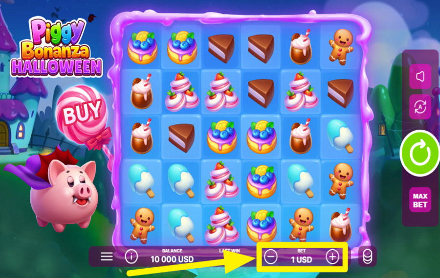 Piggy Bonanza Halloween DETERMINE YOUR BET.