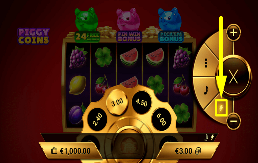 Piggy Coins ACCELERATE THE SPINS.