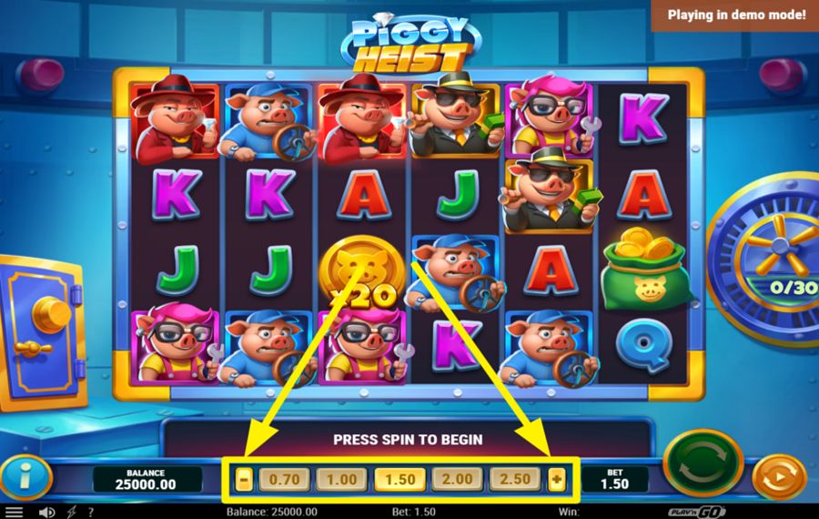 Piggy Heist CHOOSE YOUR BET.