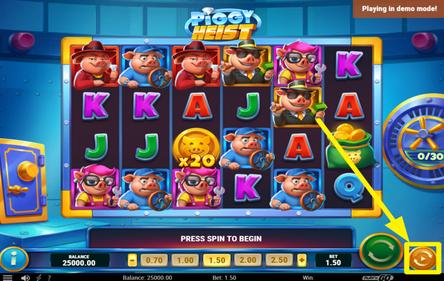 Piggy Heist UTILIZE AUTOPLAY.