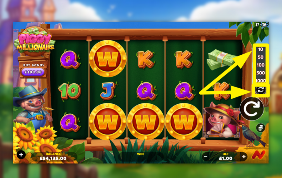 Piggy Millionaire ACTIVATE AUTOMATIC SPINNING.