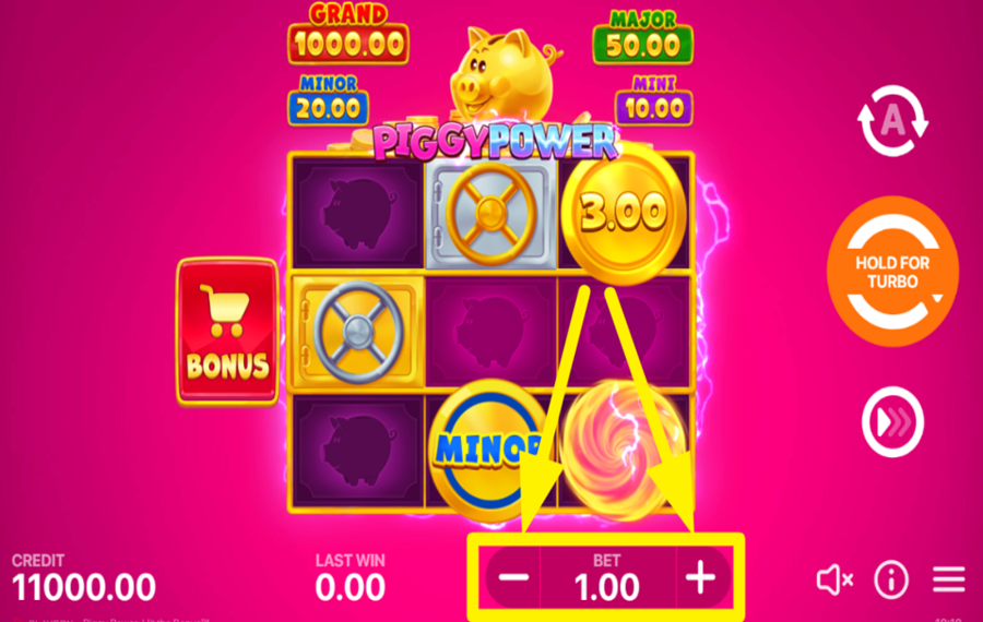 Piggy Power Hit the Bonus SCEGLI LA PUNTATA TOTALE.