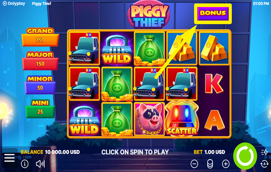 Piggy Thief PICK UP SOME FREE SPINS!