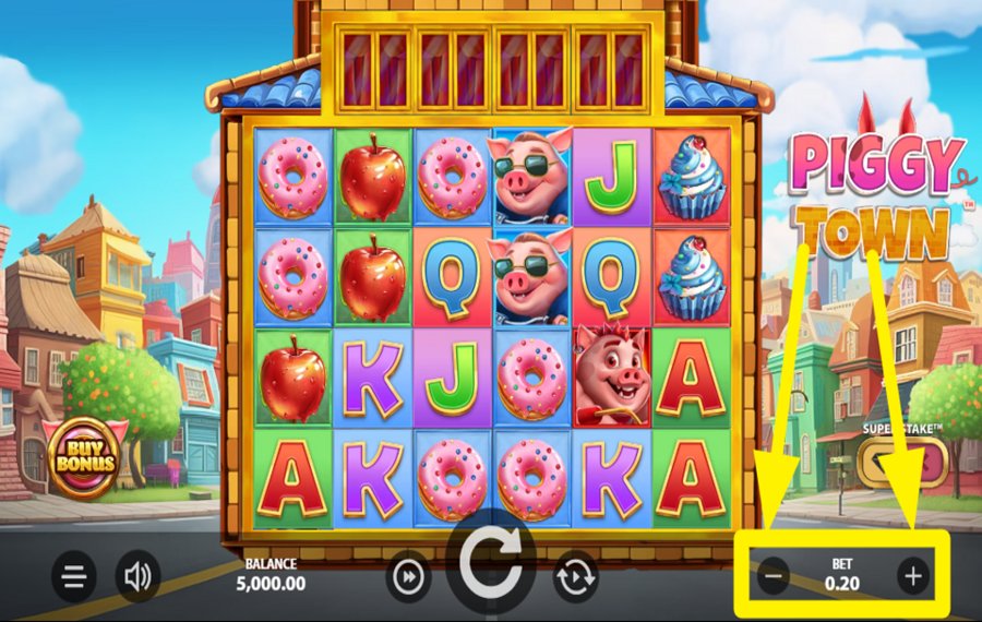 Piggy Town ADJUST YOUR WAGER.