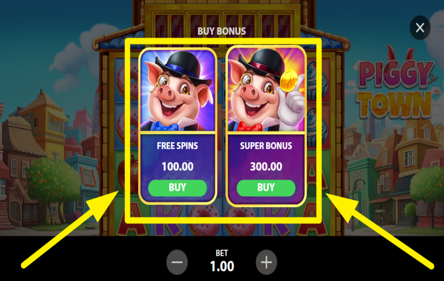 Piggy Town BUY BONUS SPINS.