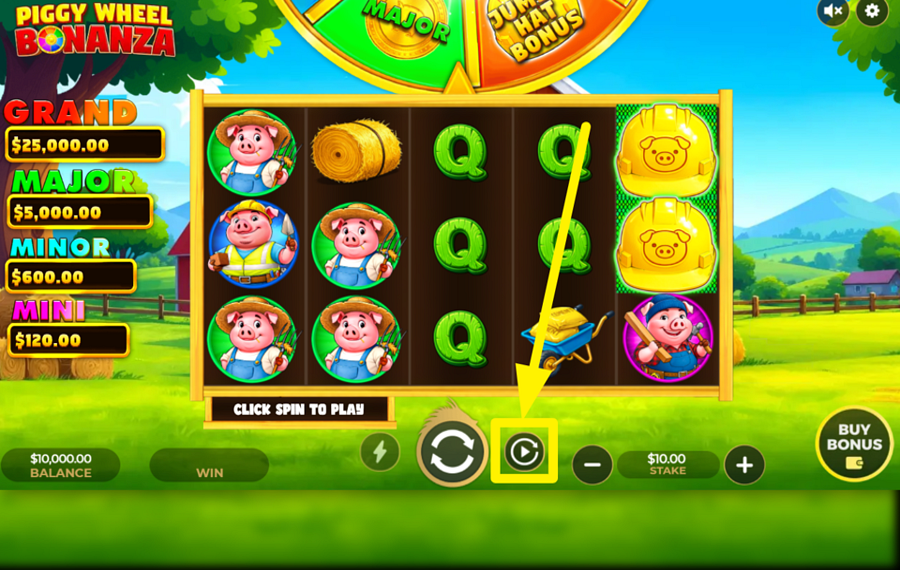 Piggy Wheel Bonanza USE AUTOMATED SPINS.