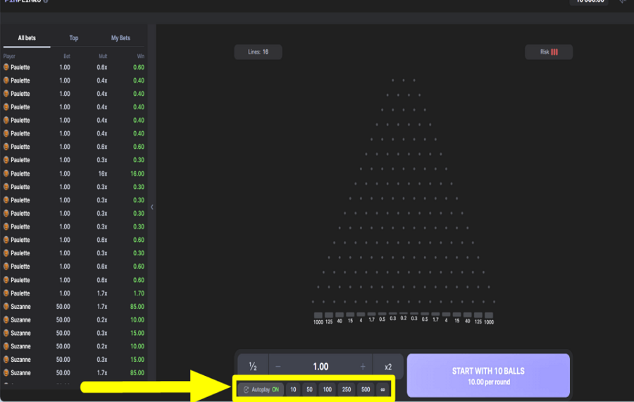 Pin Plinko ACTIVATE AUTOPLAY.