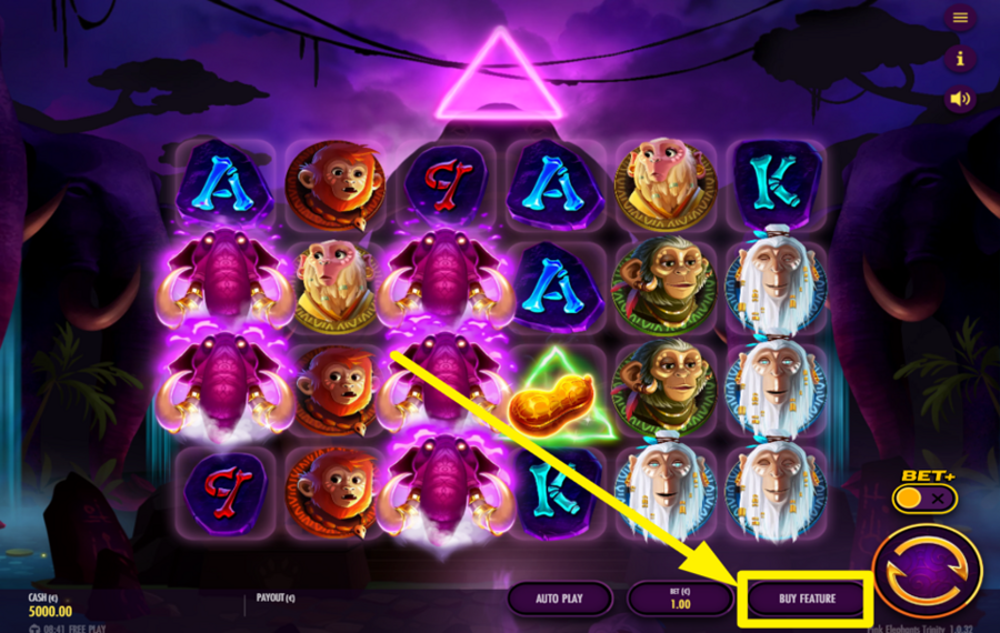 Pink Elephants Trinity РАЗБЛОКИРУЙТЕ БОНУСНУЮ ИГРУ.