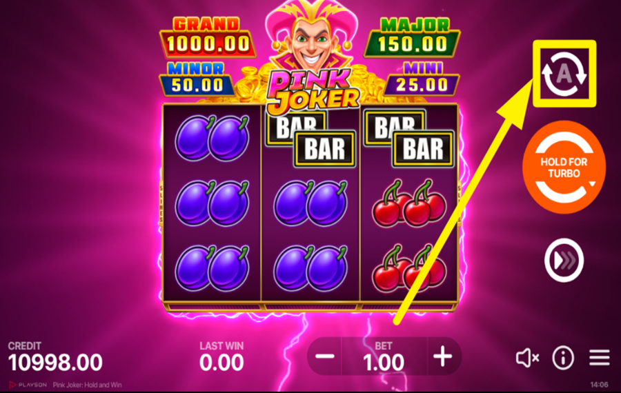 Pink Joker Hold and Win USE THE AUTOPLAY FEATURE.