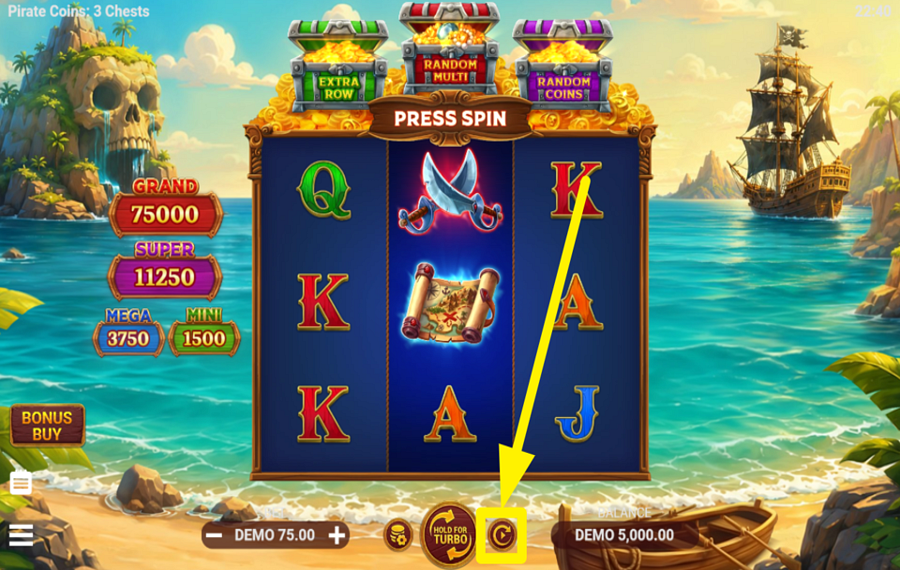Pirate Coins 3 Chests ИСПОЛЬЗУЙТЕ АВТОМАТИЧЕСКИЕ ВРАЩЕНИЯ.