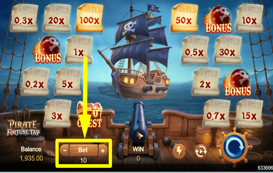 Pirate Fortune Tap ОПРЕДЕЛИТЕ СТАВКУ.