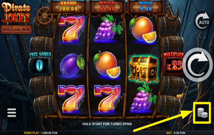 Pirate Joker Hold And Win ОПРЕДЕЛИТЕ СВОЮ СТАВКУ.