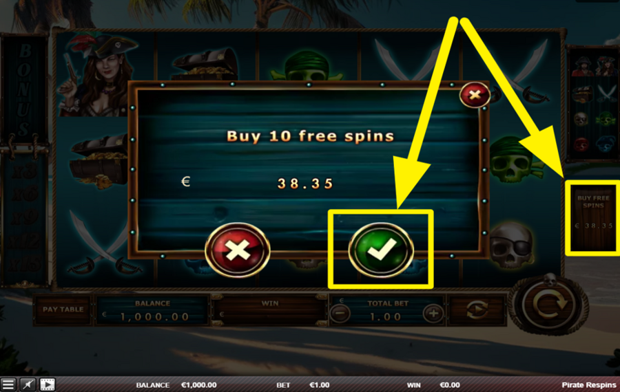 Pirate Respins РАЗБЛОКИРОВАТЬ БОНУСНЫЕ ВРАЩЕНИЯ.