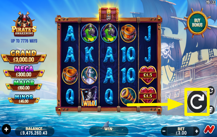 Pirates Awakening SPIN THE REELS.