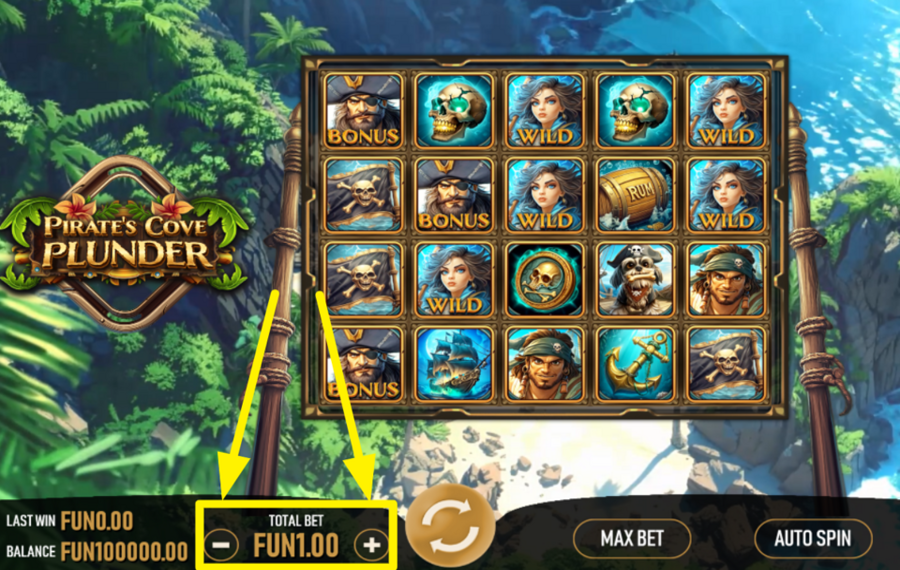 Pirates Cove Plunder DECIDE ON YOUR BET.